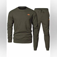 Men's Sports Casual Versatile Round Neck Sweater Set