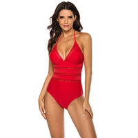 Mesh detail sling one-piece swimsuit