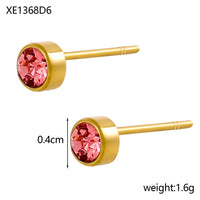 Stainless Steel Gold-plated Birthday Stone Constellation Diamond Bone Nail