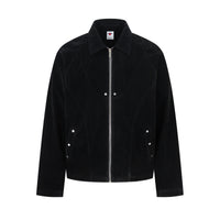 Retro Patchwork Black Jacket Unisex Designer-Style Niche Loose Coat