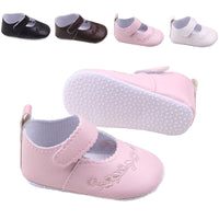 Leather Toddler Girl Crib Shoes