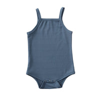 Solid Color Short Climbing Sleeveless Hidden Hook Open Cotton Rompers
