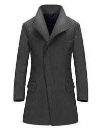 Long mid-length men's wool coat