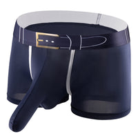 Ice Silk Comfort Breathable Solid Color Elephant Nose Boys Mid-waist Underwear