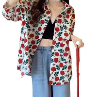 Women's Loose Casual Hawaiian Floral Shirt