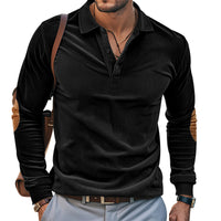 American Men's T-shirt Spring And Autumn Long Sleeve Corduroy