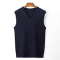 Men's Spring And Autumn Solid Color Casual V-neck Sweater