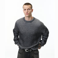 New Fall Two-tone Sweater American Street-style Color-blocking Design