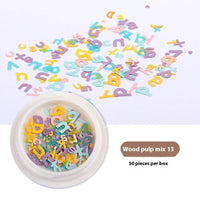 Nail Art Wood Pulp Slice Flower Mixed Nail Sticker DIY Accessories