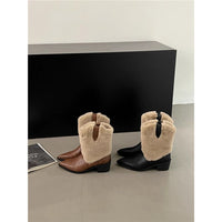 Height-increasing Vintage Maillard Western Cotton Boots