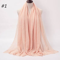 Pure Color Pleated Cotton Scarf Cotton And Linen Scarf