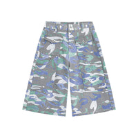 Denim American Big Workwear With Pocket Cropped Trousers Camouflage Pants