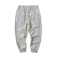 ForkPositive Wind Japanese Retro Design Positive And Negative Stitching Knitted Trousers