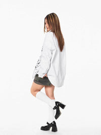 Letter Printed Striped Long-sleeved Shirt Women's Shirt Jacket
