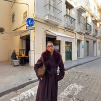 Womens Instagram-hit Wool Coat With A Chic Fur-trimmed Collar