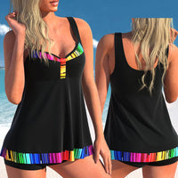 Women's Split Large Size Swimsuit Printed Skirt Swimwear