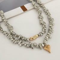 Euro-American Light Luxury Irregular CCB Beaded Clavicle Chain Geometric Bent Tube Necklace For Women