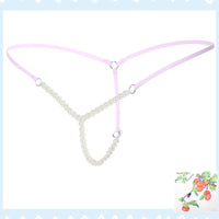 Women's Transparent Beads Hip-exposed T-back Underwear