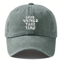 Embroidered Letter Washed-out Vintage Baseball Cap Unisex Adjustable