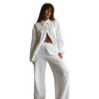 Long Sleeve Long Pants Pajama Two-piece Loungewear