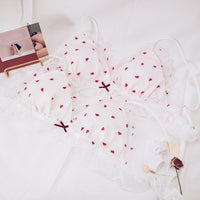 Embroidered Love Girl Underwear Japanese Bra Set