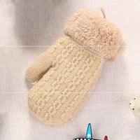 Winter Neck Fall-proof Knitted Warm And Velvet Gloves