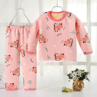 Children plus velvet thermal underwear suit winter thickening