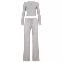 Versatile Casual Minimalist Short Slim-fit Figure-flattering Top And High-waisted Pants