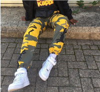 Camouflage overalls shrink feet web celebrity god pants street dance powder camouflage BF wind