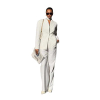 Long-sleeve Jacket And Loose Wide-leg Pants Set