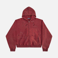 Baby's-breath Rhinestone-studded Vintage Hoodie