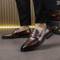 Large Size Men's Slip-on Pointed Leather Shoes Formal Wear Business Casual