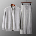 Business Mens Casual Double-Faced Wool Knit Sweater With Zipper In Solid Colors
