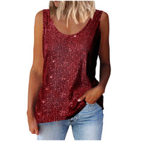 Women's Sequined Loose Crew-Neck Top