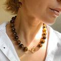 Women's Simple Tiger Eye Necklace