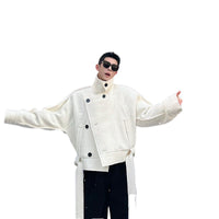 Autumn And Winter Men's Thickened Short Stand Collar Woolen Coat