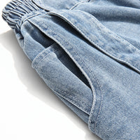 Washed Denim Loose Shorts Men's Fashion Design Sense