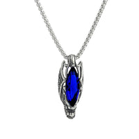 Retro Fashionable Men's Gemstone Dragon Stainless Steel Pendant