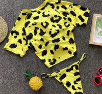 Knotted split swimsuit