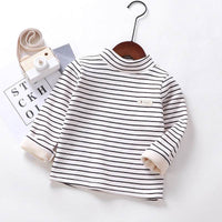Striped Mid-Neck Single-Piece Neck Bottoming Shirt