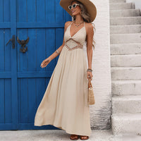 Fashionable Chic And Elegant Long Dress With A Sleeveless Open-back Design