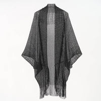 Shawl Gold And Silver Silk Split Shawl Vacation Bikini Blouse