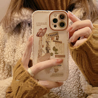 Retro Sticker Phone Case Literary Art