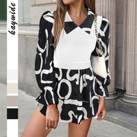 Holiday Casual Style Stitching Printing Shirt Women's Clothing