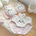 Plush Bra Panties Thermal Underwear Set