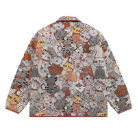Jacquard Quilted Polo Collar Jacket Men