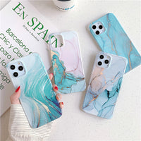Four-corner anti-shattering gold marble mobile phone case