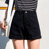 High Waisted Smoked Gray Denim Shorts For Women
