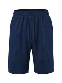 Loose Large Horizontal Stripe Jacquard Fabric Men's Casual Shorts
