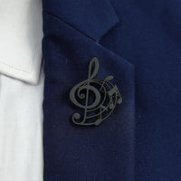 Stainless Steel Note Brooch For Suit Shirts